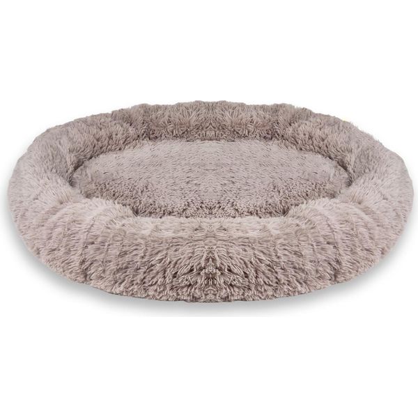 Intirilife Morbido Peluche Per Animali Domestici In Beige Diametro 100 Cm - Morbido Cuscino Rotondo Antiscivolo Per Cani Letto Per Gatti Comodo Divano Per Cani Divano Per Gatti Per Cani E Gatti-image