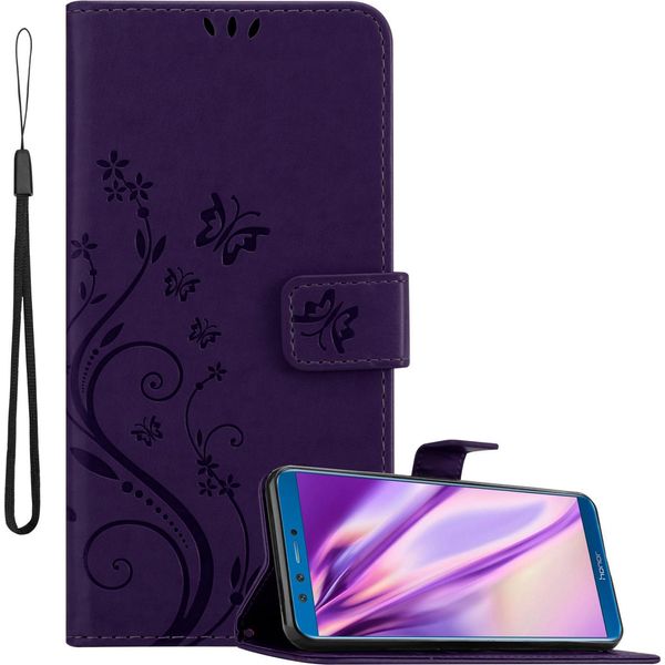 Cadorabo Cover Per Honor 9X Lite Cover Protettiva In Viola Cover Protettiva Cover Telefono Cellulare Cover Fiori Custodia Fiore-image