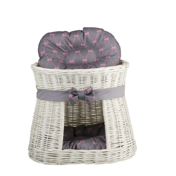 Rifugio Ovale Per Gatti Color Crema / Cesto Per Gatti / Torre Per Gatti 50X40 H45 Cm-image