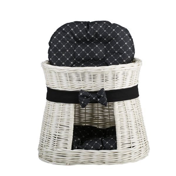 Rifugio Ovale Per Gatti Color Crema / Cesto Per Gatti / Torre Per Gatti 50X40 H45 Cm-image