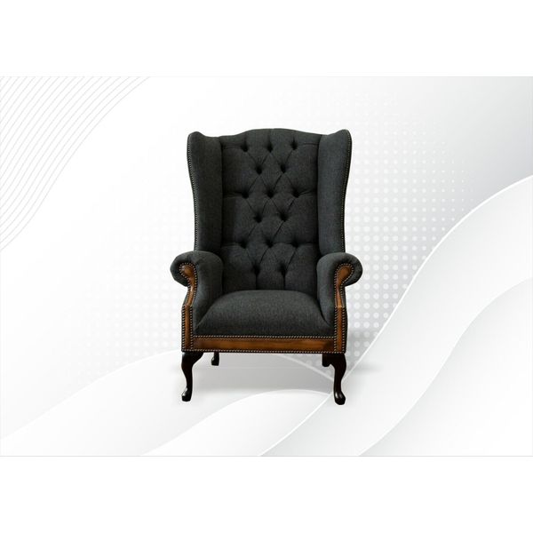 Sedia 1X Soggiorno Sedia Imbottita Televisione Lounge Sedile Tessile Poltrona Chesterfield-image