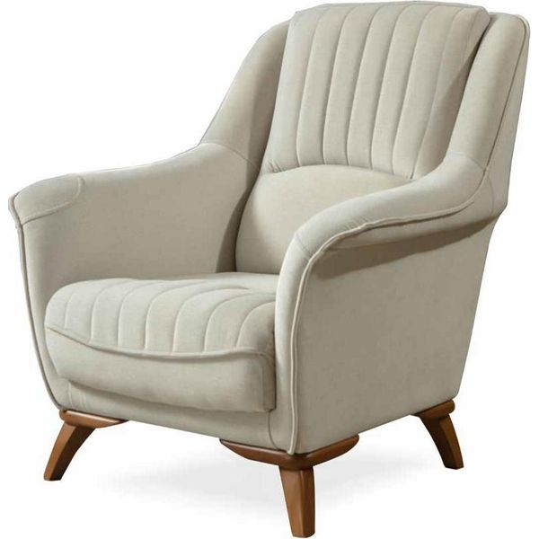 Poltrona Seduta Design Classico Tappezzeria Soggiorno Posto Singolo Relax Stile Bianco Lusso-image