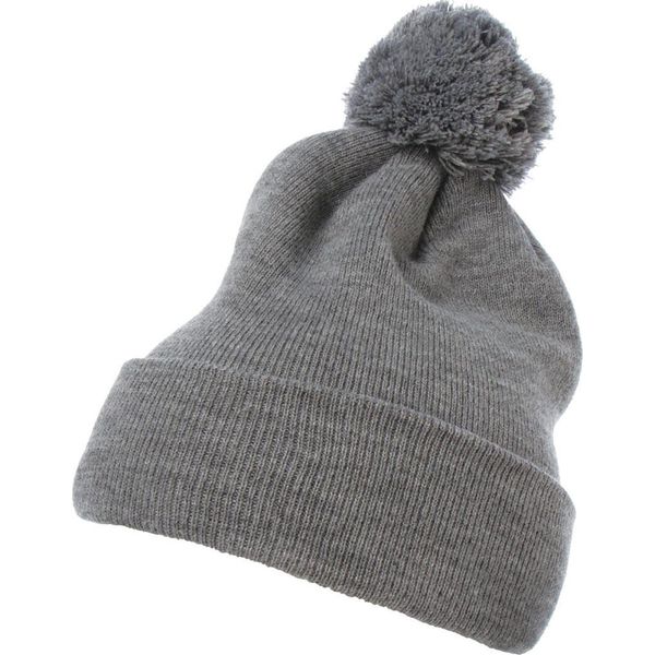 Cappello Invernale Da Uomo Urban Classics Cuffed Pom Pom Knit Beanie Heathergrey - Uni-image