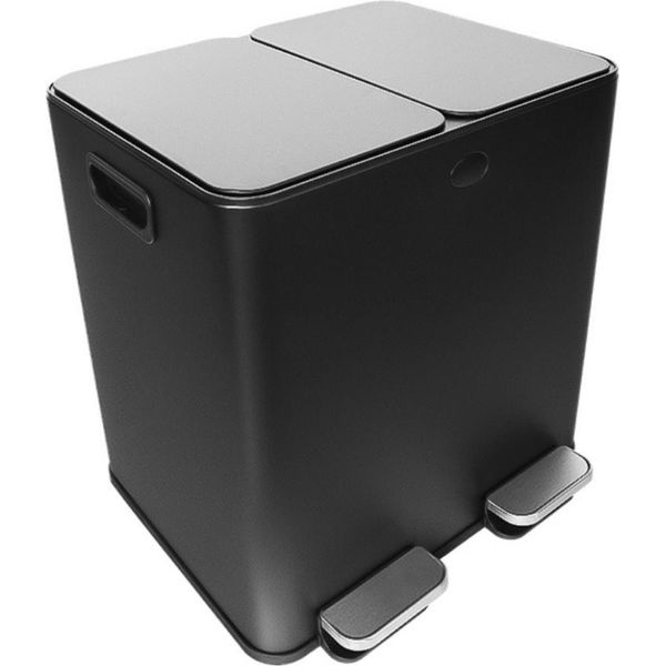 Cestino Per Rifiuti Buxibo Raccolta Differenziata 30 Litri - Cestino Con Pedali E Maniglie - Cestino A Pedale/Cestino Per Rifiuti/Cestino Per Rifiuti - 2X15L - Nero-image