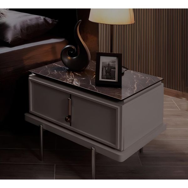 Comodino Marrone Camera Da Letto Elegante Mobili In Legno Mobili Di Design Nuovo-image