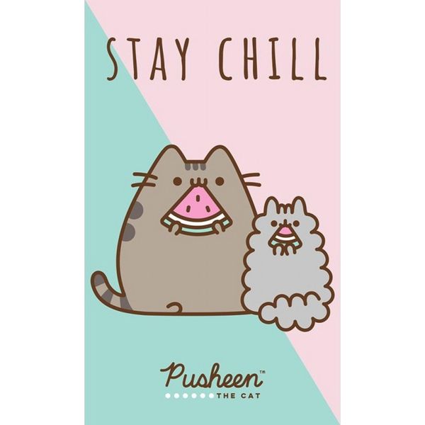 Asciugamano 30X50 Pusheen Cats Rosa Menta In Cotone Carbotex-image