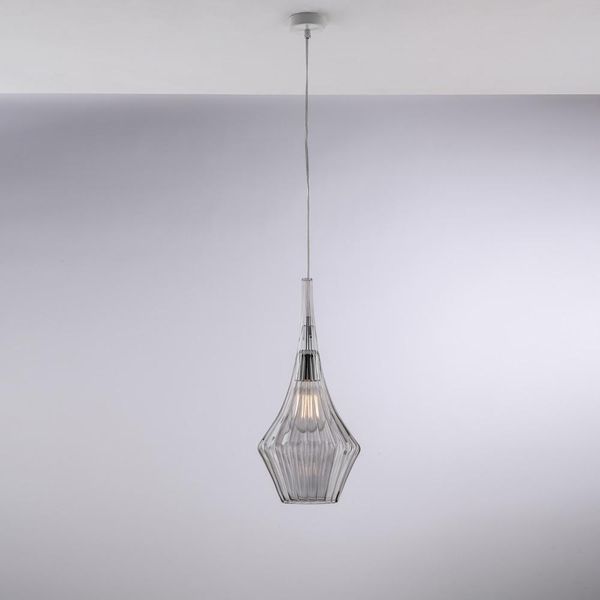 Zeus Sospensione In Ferro Con Vetro Grigio Pyrex 1 Luce 150 Ø20 BL270-S1-GR-image