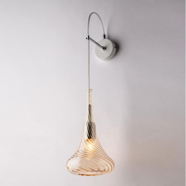 Nemesi Applique In Ferro Con Vetro Ambra Pyrex 1 Luce .14 P.21 BL280-AP1-AM-image
