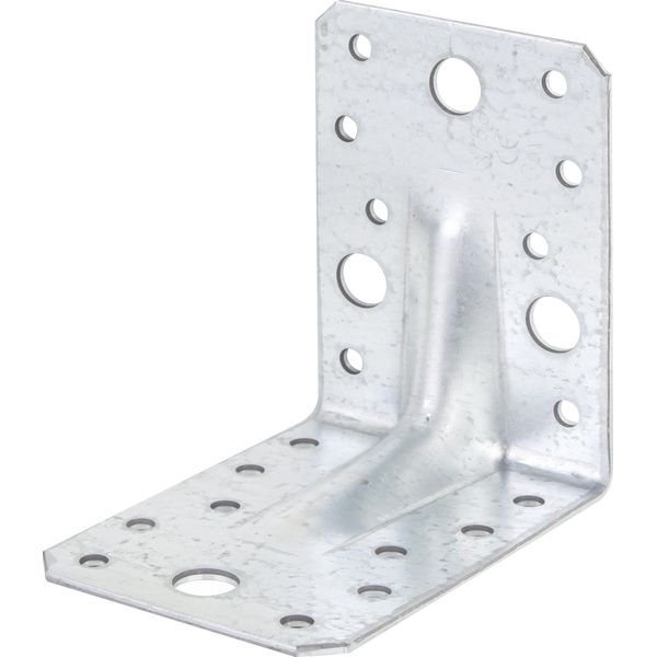 Alberts 330514 Connettore Angolare Per Carichi Pesanti Con Bordino, Zincato Sendzimir, 90 X 90 X 65 Mm, Set Da 12-image