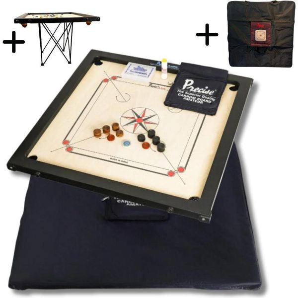 Ama-8 Mm - 12 Kg. 74X74 Cm - 82X82 Cm - In Karrom Spiel - Turnier - Inkl. Coperchio + Tisch-image