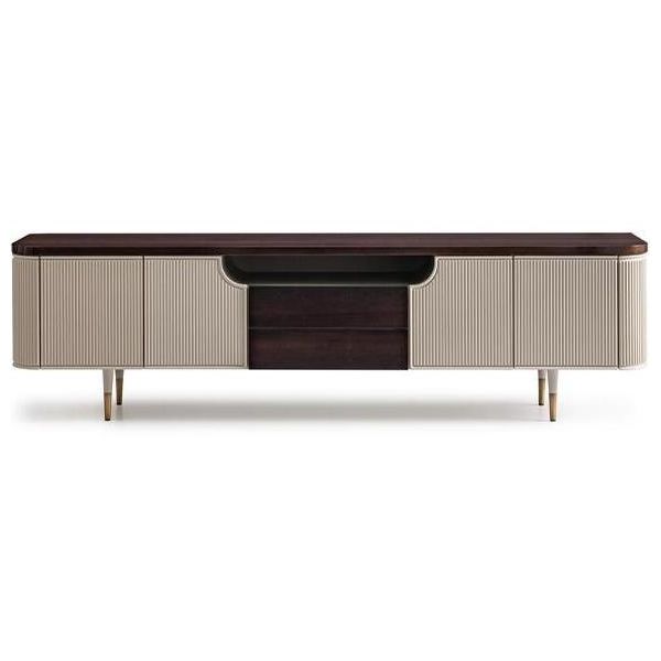 Credenza Porta Tv Rtv Lowboard Legno Beige Tavolo Moderno Soggiorno-image