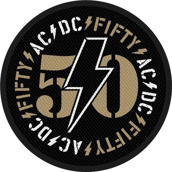 Ac/Dc - Toppa "Fifty"", Tessuto Cucito RO11923 (Taglia Unica) (Nero)"-image