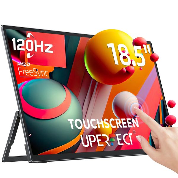 Monitor Portatile, 18,5 Pollici, Frequenza Di Aggiornamento 120 Hz, Touchscreen, Spina Ue-image
