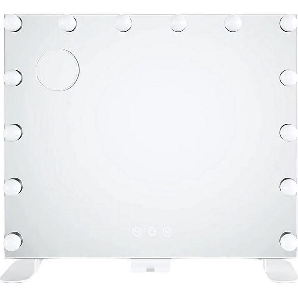 Specchio Per Il Trucco Con Illuminazione - Specchio Hollywood Per Il Trucco Con 14 Luci Led Dimmerabili - Montaggio A Parete - 60×50 Cm-image
