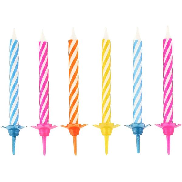Set Di Candele Di Compleanno Per Decorazioni Di Torte 10 Pezzi Colorati Da 6 Cm - Taglia Unica-image