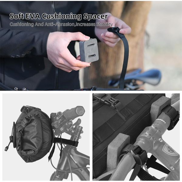 Borsa Da Manubrio Per Bicicletta 12L Borsa Impermeabile Da Bicicletta Per Tubo Anteriore Borsa Da Ciclo Borsa Leggera Da Bicicletta Borsa Di Immagazzinaggio Per Bicicletta Borsa Anteriore Per Unghie-image