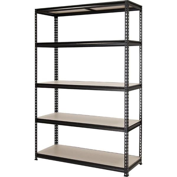 Scaffale Regolabile A 5 Livelli Con Ripiani In Legno Regolabili In Altezza E Robusta Struttura In Acciaio - Ideale Per Il Magazzino, Il Garage E La Casa 91Lx41Px183H-image