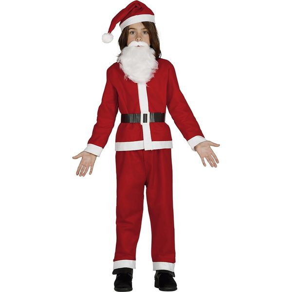 Fiestas Guirca - Costume Da Babbo Natale Per Ragazzi, Set Natalizio FG1542 (128-134) (Rosso/Bianco)-image
