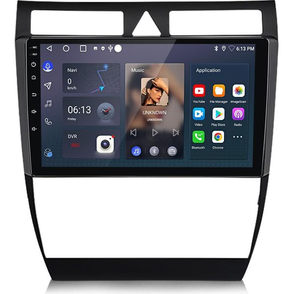 Autoradio Android Da 9 Pollici 6+128 Gb Per Audi A6 S6 RS6 1997-2004 Wireless Carplay Android Auto 4G Wifi Navigazione Gps 8 Core Rds Dsp Dab+ Bt-image