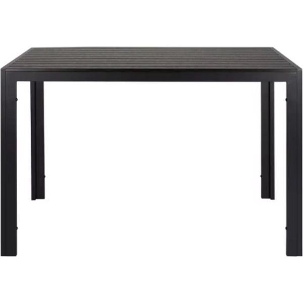 Tavolo Da Giardino In Alluminio 110X70X73Cm - Nero - Piano In Wpc - Rettangolare - Resistente Alle Intemperie - Outdoor - Per Giardino, Terrazza E Balcone-image