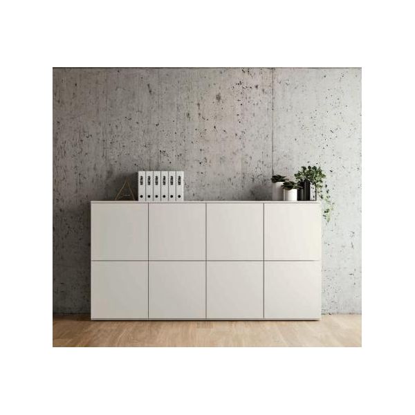 Cassettiera Credenza Credenza Credenza Alta Cassettiera Armadio Bianco Soggiorno Legno Nuovo-image