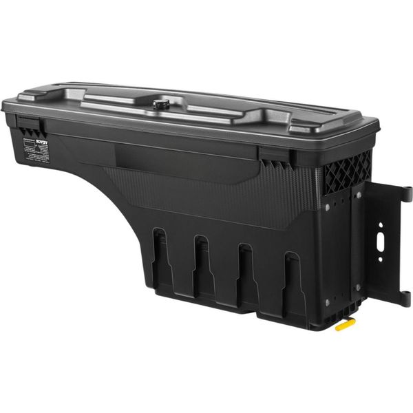 Cassetta Portaoggetti Con Coperchio - 25 Litri - Cassetta Porta Attrezzi Impermeabile Per Dodge Ram 1500 (2019-2021) - Abs E Acciaio - Nero - Con Doppia Serratura E Vano Interno-image