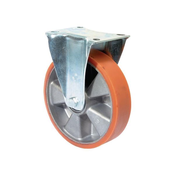 Ruota Fissa 100Mm 200Kg Fusa Pur 105X85Mm Alluminio Bs Rollen-image