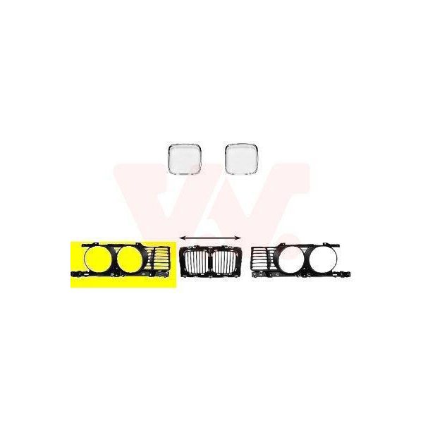 Van Wezel 0635512 Griglia Radiatore Griglia Anteriore Per Bmw 5 Berlina (E34) Destra-image