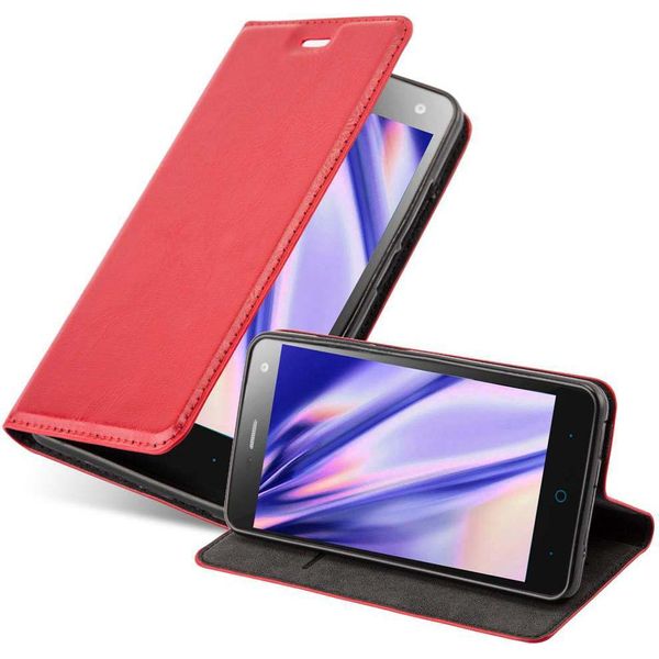 Cadorabo Custodia Per Zte Blade L3 Custodia Protettiva In Rosso Custodia Per Cellulare Cover Chiusura Magnetica-image