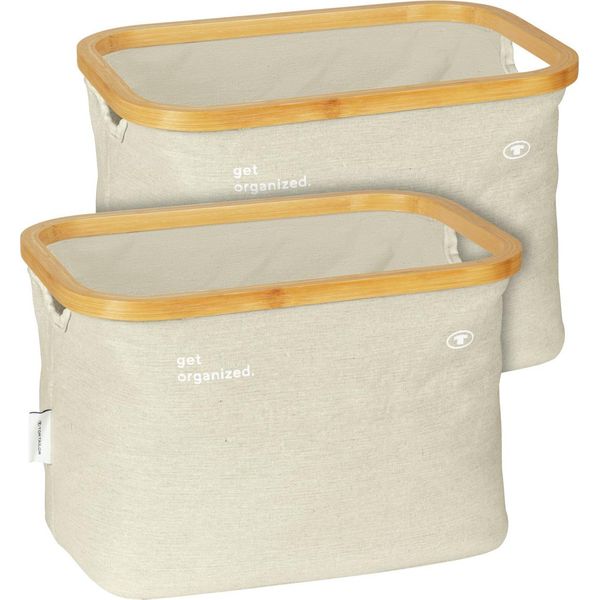 Tom Tailor Scatola Di Immagazzinaggio Con Struttura In Bambù Set Di 2 Cestini Beige Scatole Organizer Per Il Bagno-image