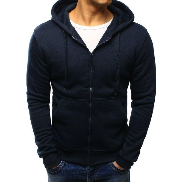 Dstreet Felpa Con Cappuccio Con Zip Da Uomo Soutbos Blu Scuro L-image