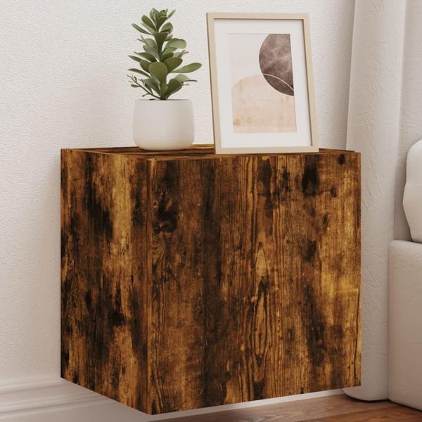 Maison Exclusive - Mobile Tv Con Luci Led Rovere Affumicato 40,5X35X40 Cm-image