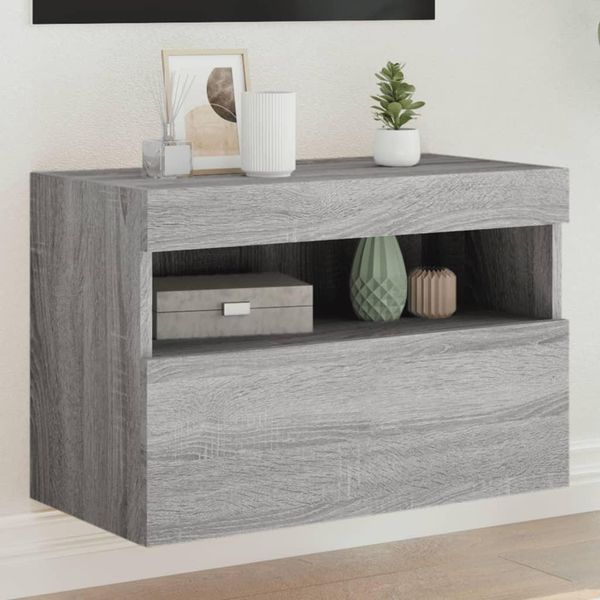 Maison Exclusive - Mobile Tv Con Luci Led Grigio Sonoma 60X30X40 Cm-image