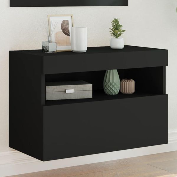 Maison Exclusive - Mobile Tv Con Luci Led Nero 60X30X40 Cm-image