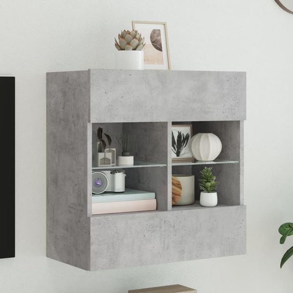 Maison Exclusive - Mobile Tv Con Luci Led Grigio Cemento 58,5X30X60,5 Cm-image