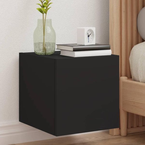Maison Exclusive - Mobile Tv Con Luci Led 2 Pz. Nero 30,5X35X30 Cm-image
