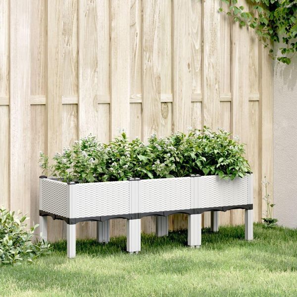 Maison Exclusive - Fioriera Con Piedini Bianco 120X40X42 Cm Pp-image