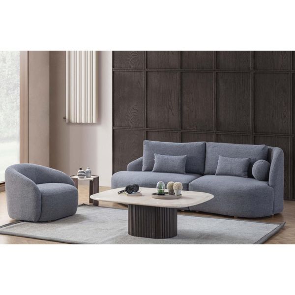 Suite Soggiorno Completa Di Design Divano A Tre Posti Poltrona 2Pcs-image