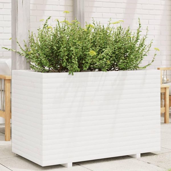 Maison Exclusive - Fioriera Da Giardino Bianca 110X60X72 Cm Legno Massello Di Pino-image