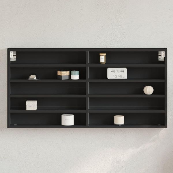 Maison Exclusive - Vetrina Nera 100X8,5X50 Cm Materiale Ligneo-image