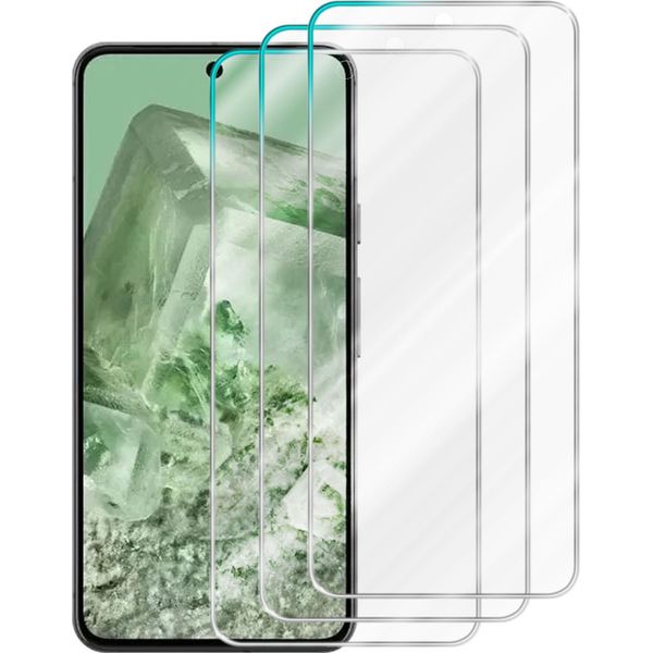 Cadorabo 3X Pellicola Protettiva Per Google Pixel 8 In Crystal Clear Pellicola Temperata Di Protezione Del Display In Vetro Blindato-image