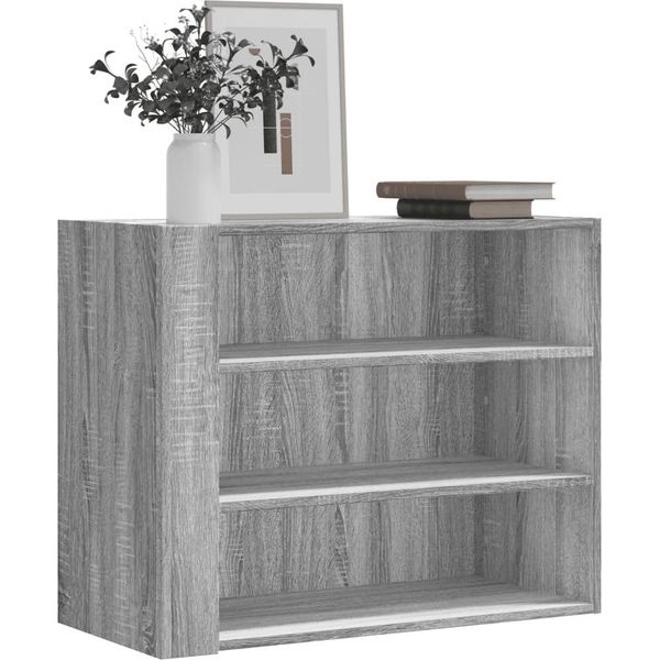 Maison Exclusive - Mensola Da Parete Grigio Sonoma 75X35X60 Cm Materiale Ligneo-image