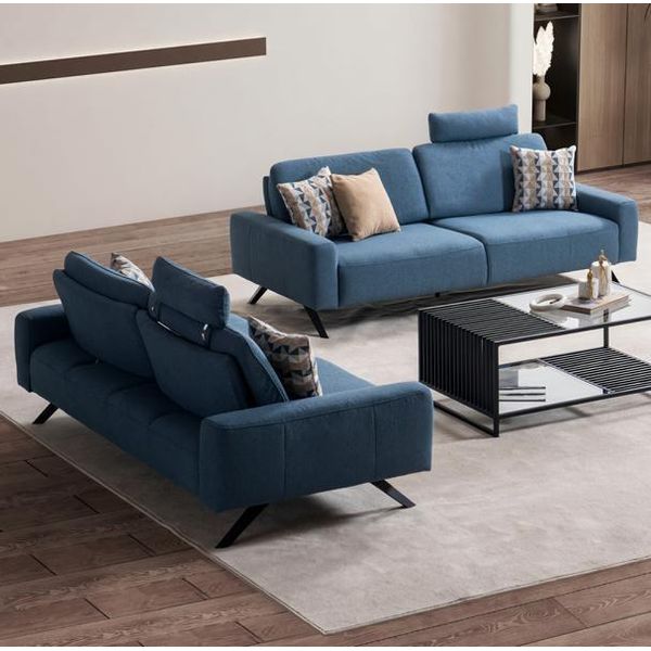 Set Di Divani 3+3 Posti Nuovo Set Design Divani Tappezzeria Divani Tessile Relax Moderno-image