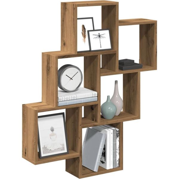 Maison Exclusive - Scaffale Cubico In Rovere Artigianale 78X15X93 Cm Materiale Ligneo-image