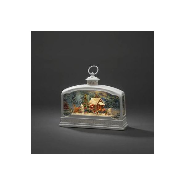 Lanterna A Led Konstsmide Babbo Natale Con Animali H 24 Cm 3 Led Colore Della Luce Bianco Caldo Funzionamento A Batteria Con Timer Di 5 Ore-image