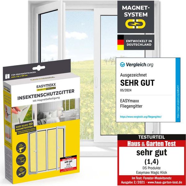 Easymaxx Insect Protect Zanzariera Con Magnete - Finestre Fino A 130X150Cm-image