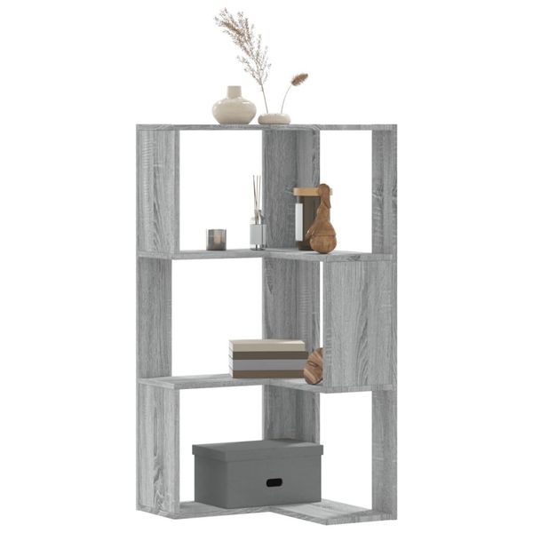Maison Exclusive - Libreria Angolare 3 Ripiani Grigio Sonoma 50X50X102 Cm Materiale Ligneo-image