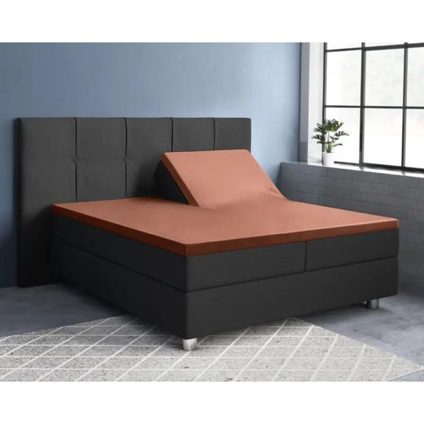 Primaviera Deluxe Splittopper Satin Spannbettuch Braun 160 X 200 Cm-image
