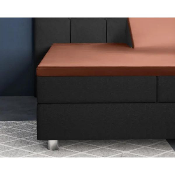 Primaviera Deluxe Splittopper Satin Spannbettuch Braun 180 X 220 Cm-image