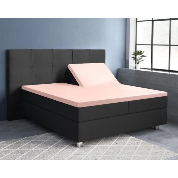 Primaviera Deluxe Splittopper Satin Spannbettuch Rosa 180 X 200 Cm-image
